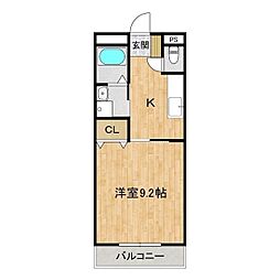 レナジア水戸 1Kの間取図画像