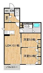 ラフテルI 2LDKの間取図画像