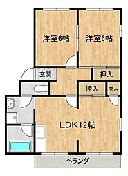 グランテラス 2LDKの間取図画像