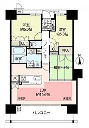 メゾンドール瓢箪山 3LDKの間取図画像