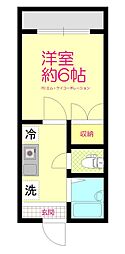 コーポ邦No.2 1Kの間取図画像