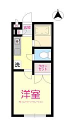 グリーンウッド1 1Kの間取図画像
