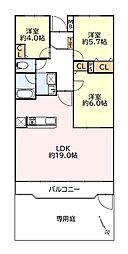 コープ保土ケ谷B棟 3LDKの間取図画像