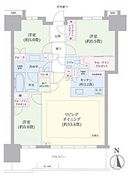幕張ベイパークライズゲートタワー 3LDKの間取図画像