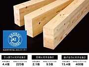 弊社の使用する構造用集成材は素材となる木材の欠点を分散または取り除き、木材の不均一性からくる狂いや乾燥時の形状変化が少ない安定性の高い構造用材。長大材の生産が可能であり非常に合理的な木材です。