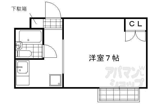 クラブハイツ 301｜京都府京都市上京区六軒町通元誓願寺下ル玉屋町(賃貸マンション1K・3階・19.66㎡)の写真 その2