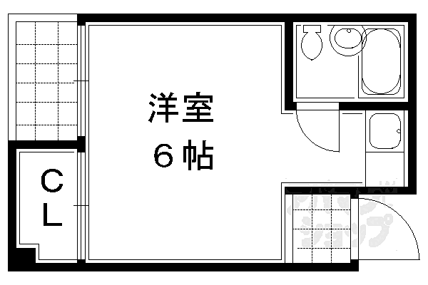 エクランドール 402｜京都府京都市下京区松原通大宮東入来迎堂町(賃貸アパート1K・4階・17.00㎡)の写真 その2