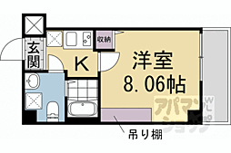 フラッティ千本寺之内北 3階1Kの間取り