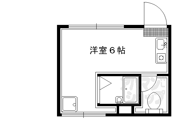 新和ハイツ 30B｜京都府京都市上京区葭屋町通下長者町下る亀屋町(賃貸マンション1K・3階・18.40㎡)の写真 その2