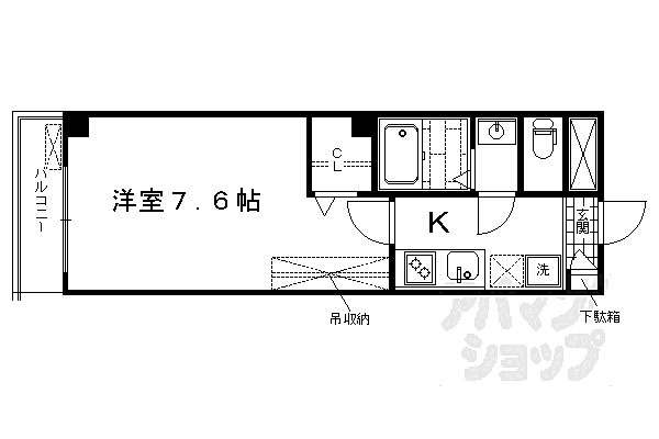 フラッティ西大路花屋町 307｜京都府京都市下京区西七条八幡町(賃貸マンション1K・3階・22.49㎡)の写真 その2