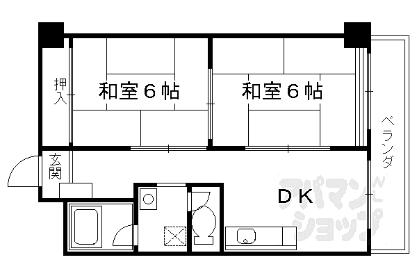 パレット御池 908｜京都府京都市中京区西ノ京東中合町(賃貸マンション2DK・9階・44.20㎡)の写真 その2