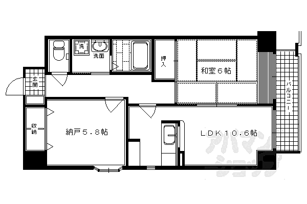 ロザーンジュ堀川 803｜京都府京都市中京区姉西堀川町(賃貸マンション1SLDK・8階・55.44㎡)の写真 その2