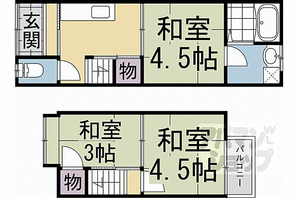 京都府京都市右京区梅津開キ町(賃貸一戸建3K・--・34.00㎡)の写真 その1