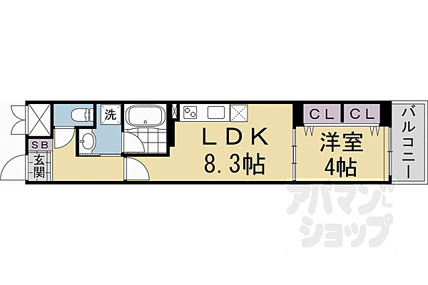 ベラジオ雅び北野白梅町 302｜京都府京都市上京区一条通御前通東入西町(賃貸マンション1LDK・3階・33.16㎡)の写真 その2