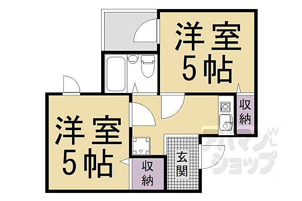 京都府京都市右京区西院六反田町(賃貸マンション2K・4階・23.04㎡)の写真 その2