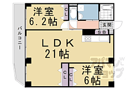 京都府京都市下京区麩屋町通松原下ル上鱗形町（賃貸マンション2LDK・6階・72.68㎡） その2