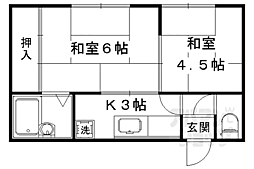 岡部マンション 2Kの間取図画像