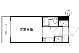 京都市営烏丸線 五条駅 徒歩9分の賃貸マンション 9階1Kの間取り