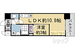 ソルテラスKYOTO西大路 瑠 1LDKの間取図画像
