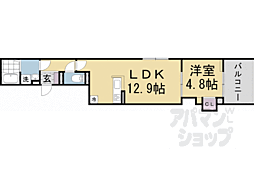 GRAMM丹波口 1LDKの間取図画像