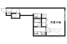 綾小路アパートメント 4階ワンルームの間取り