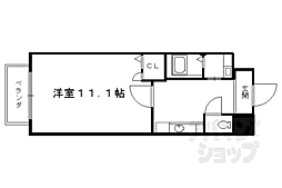 ル・サフィール西大路II 2階1Kの間取り