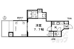 プレサンス京都洛南 1Kの間取図画像