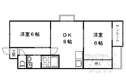 メゾン西寿 2DKの間取図画像