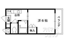 サン・ウエストくら 1Kの間取図画像