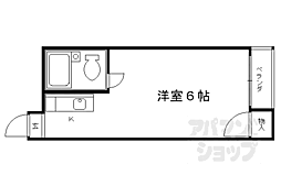 エムズ太秦 ワンルームの間取図画像