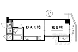 コスモST河原町 1DKの間取図画像