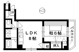 宝蔵マンション 1LDKの間取図画像