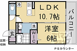 ソーニョ西京極 1LDKの間取図画像