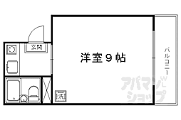 サンライズ嵯峨 ワンルームの間取図画像