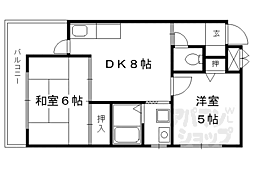 エイジ壬生 2DKの間取図画像