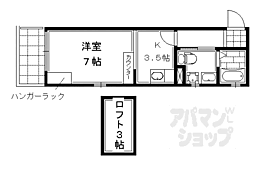 ドーリアNIJO駅東 1Kの間取図画像