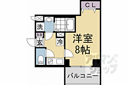 プレサンス京都北野白梅町 1Kの間取図画像