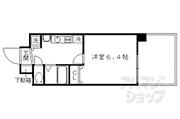 スワンズ京都五条大宮 1Kの間取図画像