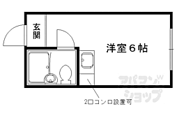 カレッジアンハウス玄琢 ワンルームの間取図画像