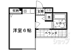 ライオンズマンション京都三条大宮 ワンルームの間取図画像