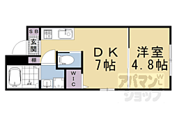 Parks京都東山 1DKの間取図画像