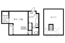 スカイロード御池 1Kの間取図画像