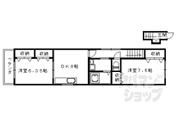 ポルテ円町 2DKの間取図画像