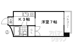 サピエンスコート烏丸七条 1Kの間取図画像