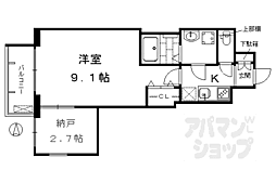 プレサンス京都洛南 1Kの間取図画像