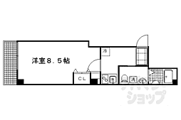 フラッティ西陣 1Kの間取図画像