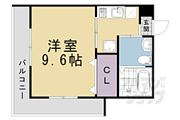 クレアラ・クーオ 1Kの間取図画像