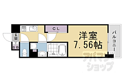 THEGARNETSUITERESIDENCE西七条 ワンルームの間取図画像