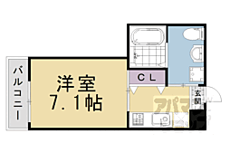 クレアラ・クーオ 1Kの間取図画像