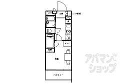 レオパレス壬生ミヤビ 1Kの間取図画像